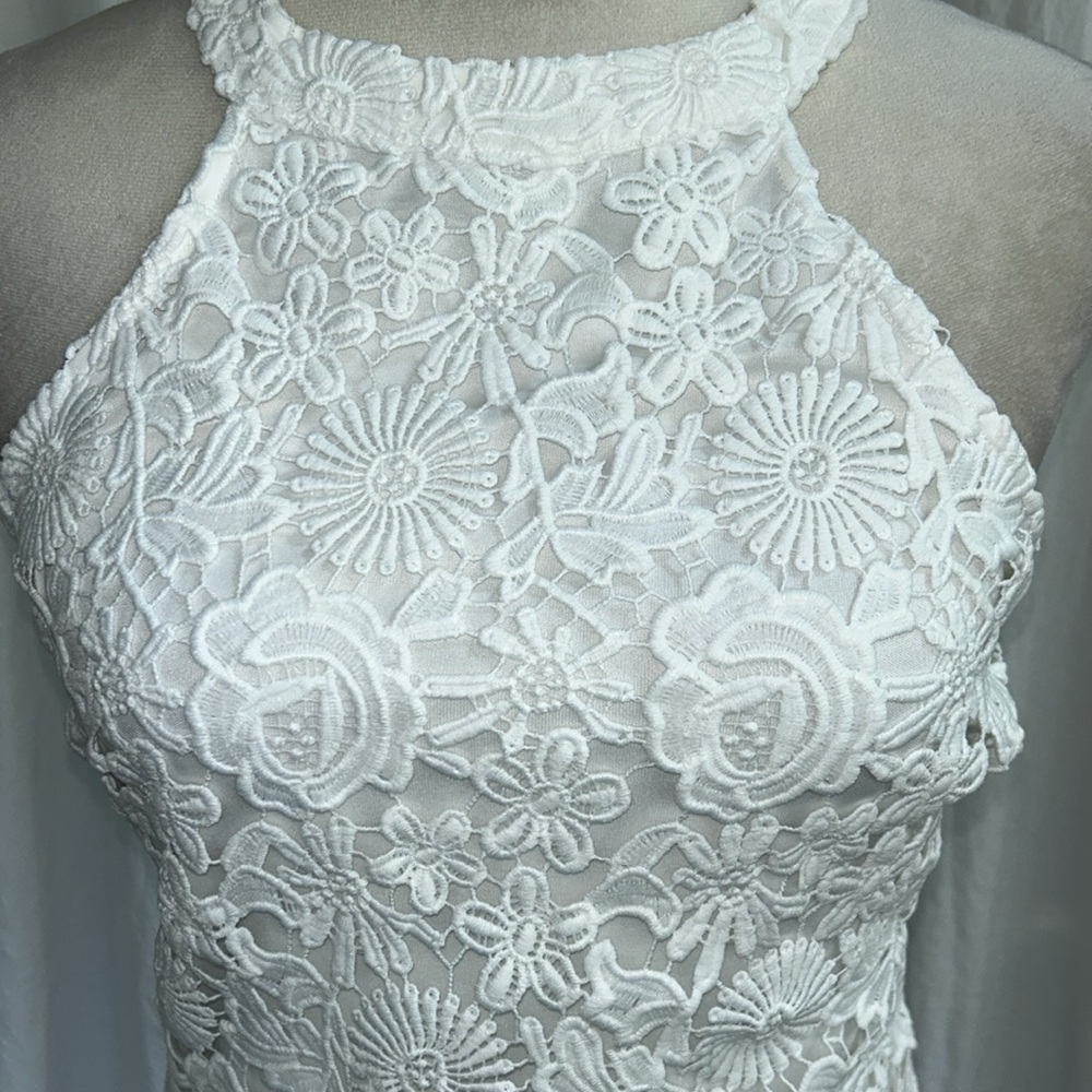 Lulus: Love Poem Lace Mini Dress: Size M - Picture 5 of 10